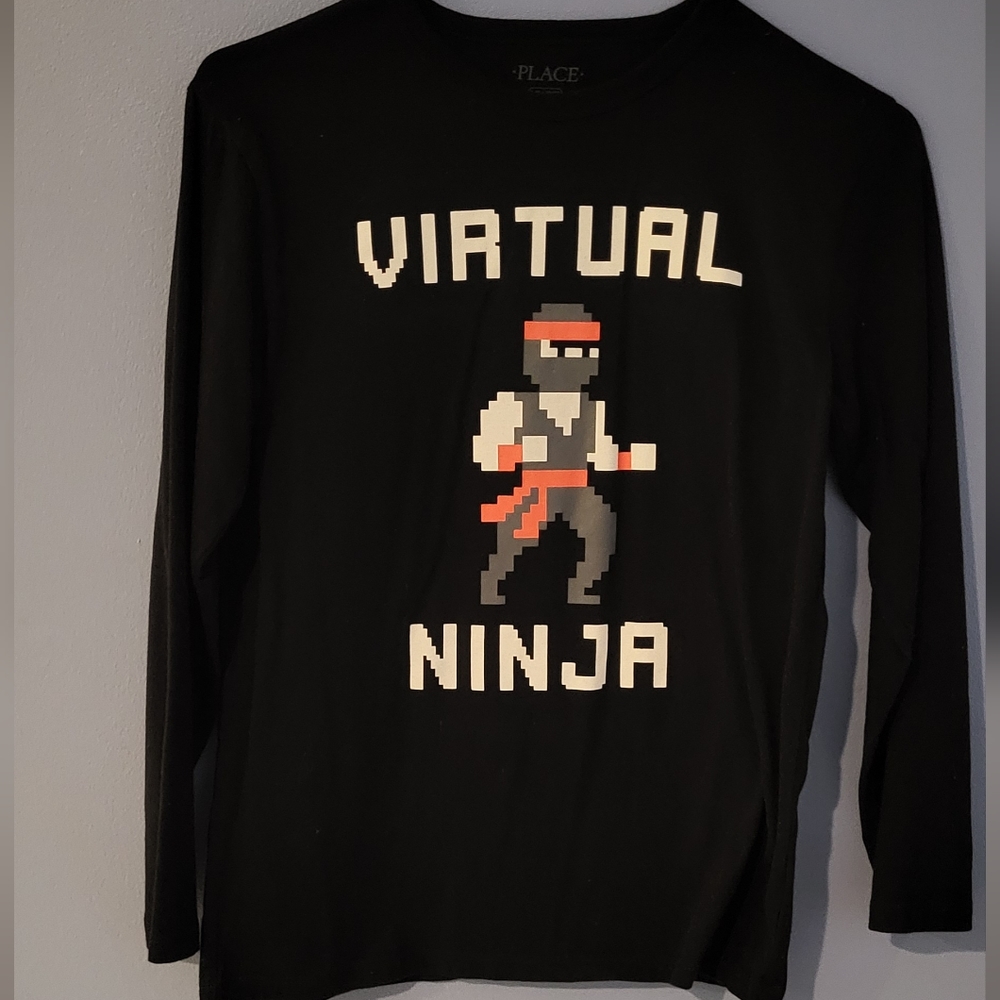 Ninja Childrens Place L 10/ 12  Tshirt Long sleeve  Black
